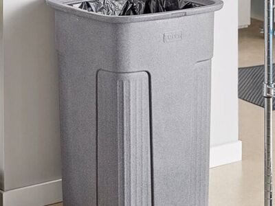 New Toter Slimline Graystone 50 Gallon Square Trash Can