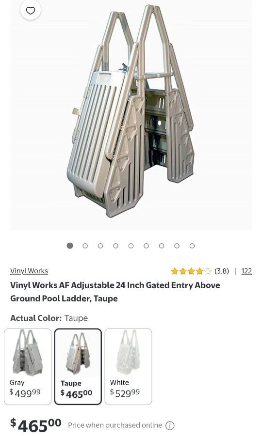 Vinyl Works Model AF Step  Pool Entry with Gate