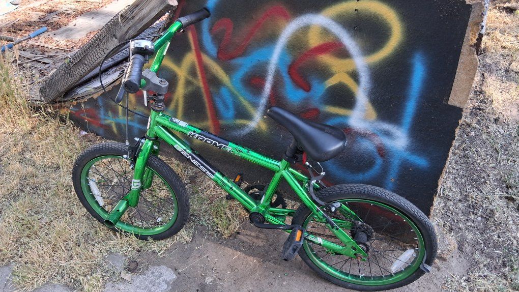 green Genesis Krome BMX bike 18-inch wheels and a sturdy steel frame. $50. pick up only in Orem cash or Will hold with venmo or