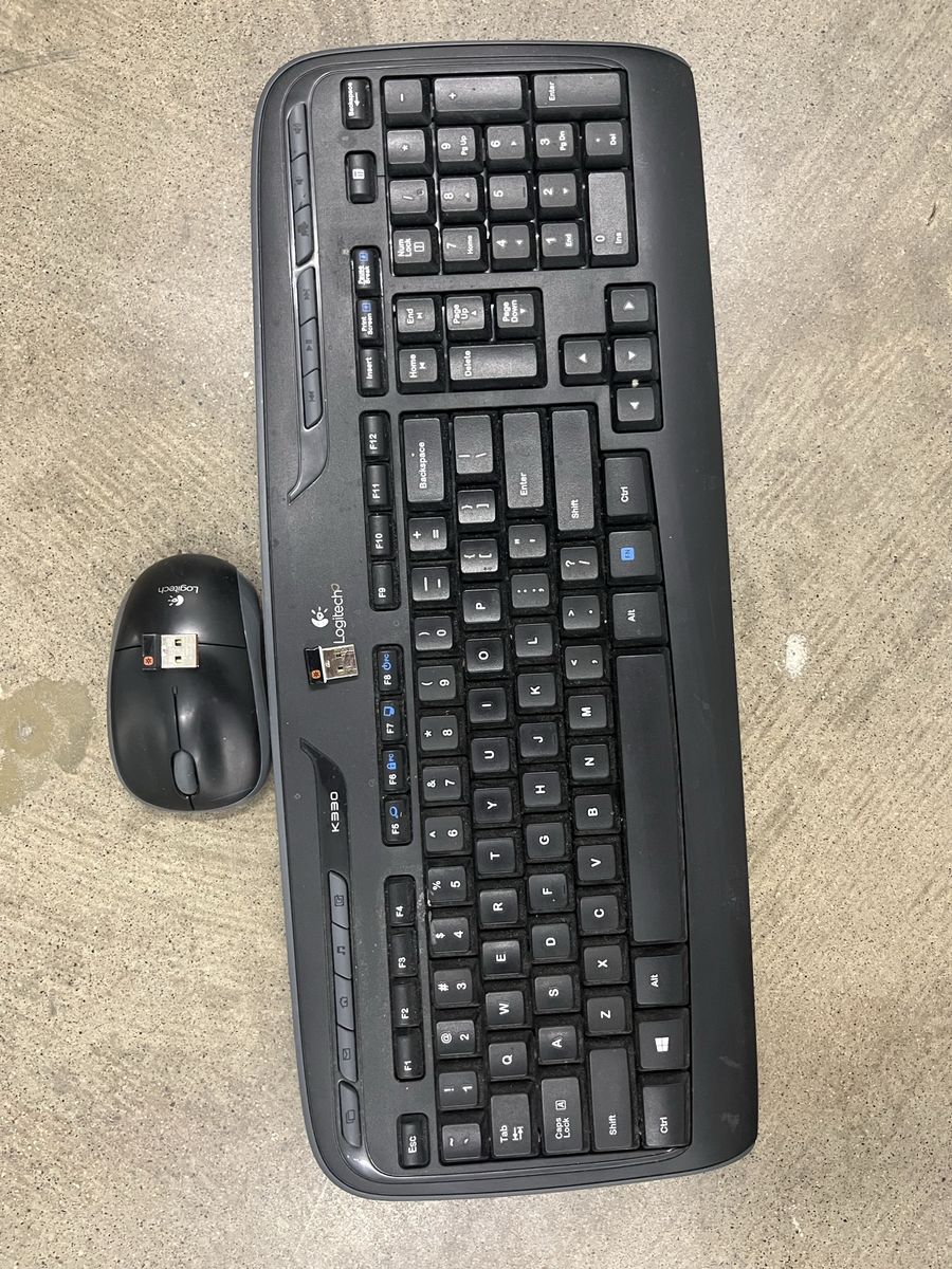 Logitech K330 Wireless Keyboard and M215 Wireless Mouse Combo with USB Receivers
