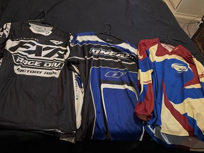 Motocross Racing Jerseys Lot of 3 - FXR, O'Neal, and Answer Riding Shirts