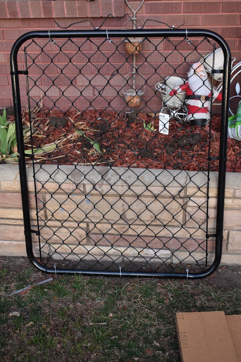 42 in. x 48 in. Galvanized Steel Chain Link Fence Black Metal Gate