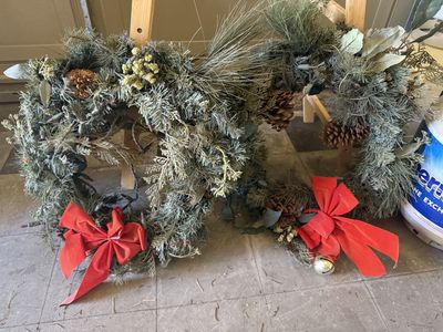 Set Of Two Christmas Wreaths