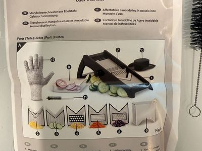 Fullstar Stainless Steel Mandoline Slicer Set with Safety Glove & Blades