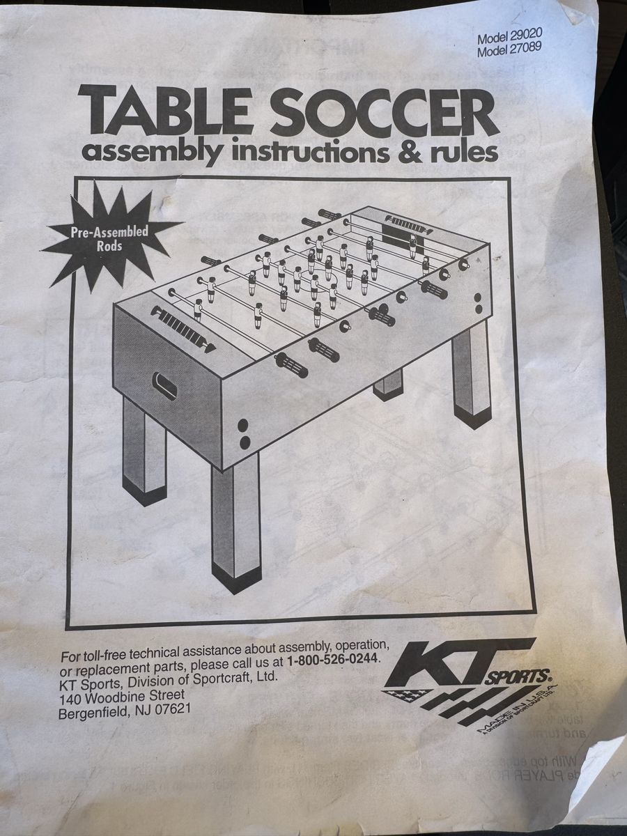 Foosball table