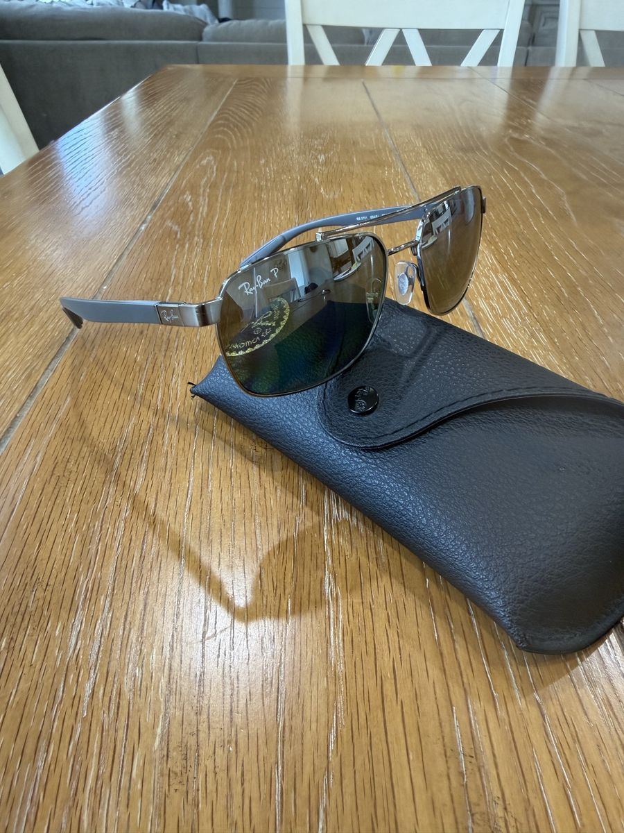 Ray-Ban RB3701 Chromance Polarized Sunglasses with Case - Gunmetal/Brown Mirrored