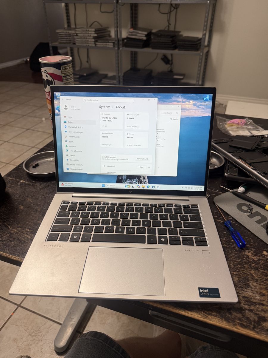 HP EliteBook 840 14" G11 Notebook PC - Intel Ultra 7 165U, 16GB RAM, 477GB SSD