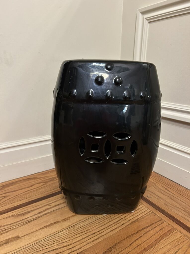 Ceramic Black Garden Stool