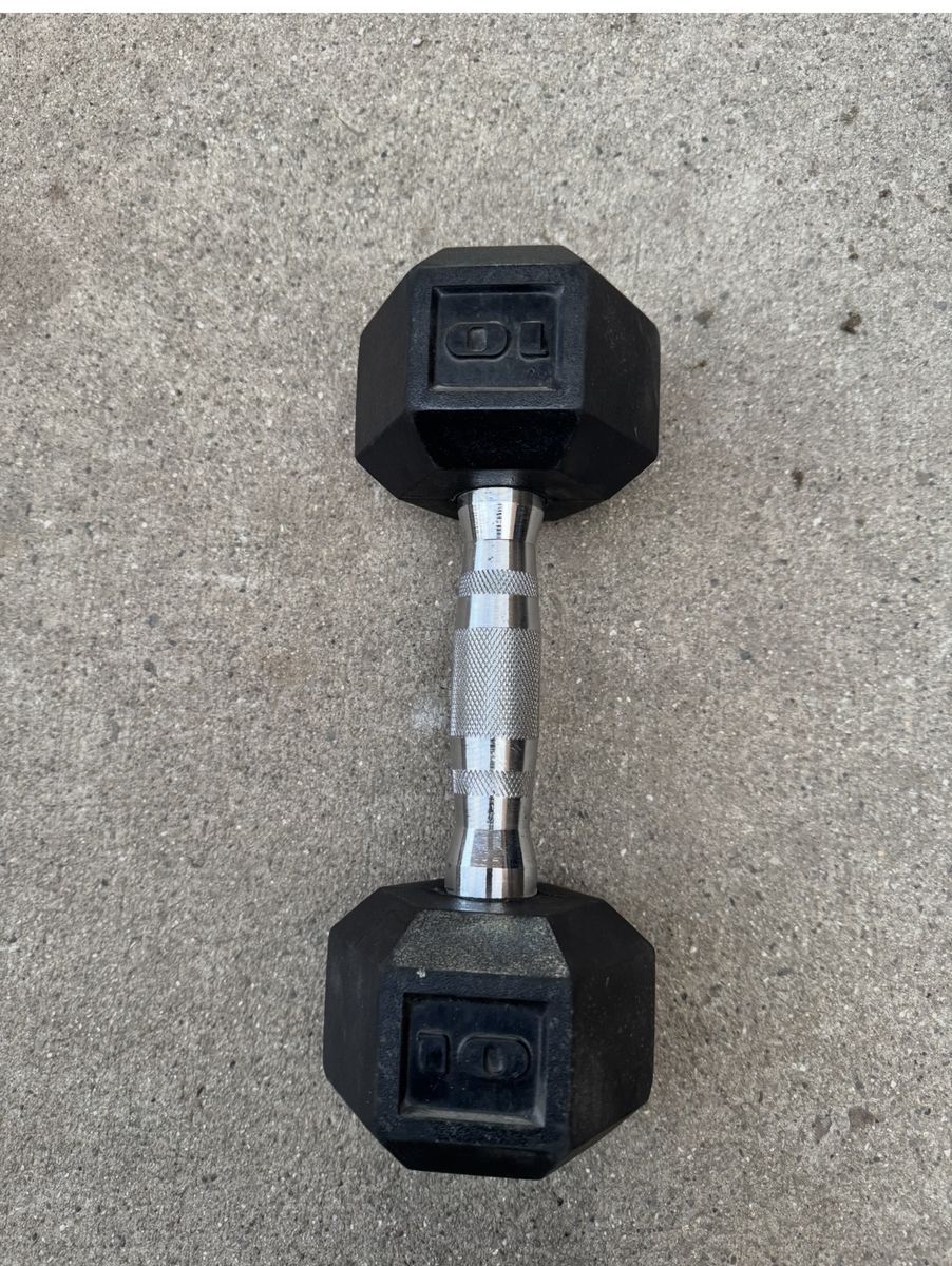 10 lb Rubber Hex Dumbbell Single Weight