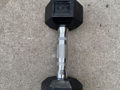 10 lb Rubber Hex Dumbbell Single Weight