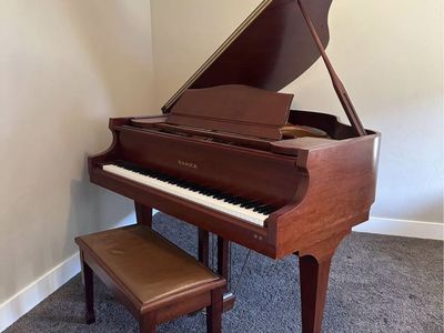 Samick Baby Grand Piano with Matching Bench - Mahogany Wood Finish