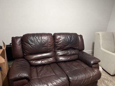 Leather reclining couch