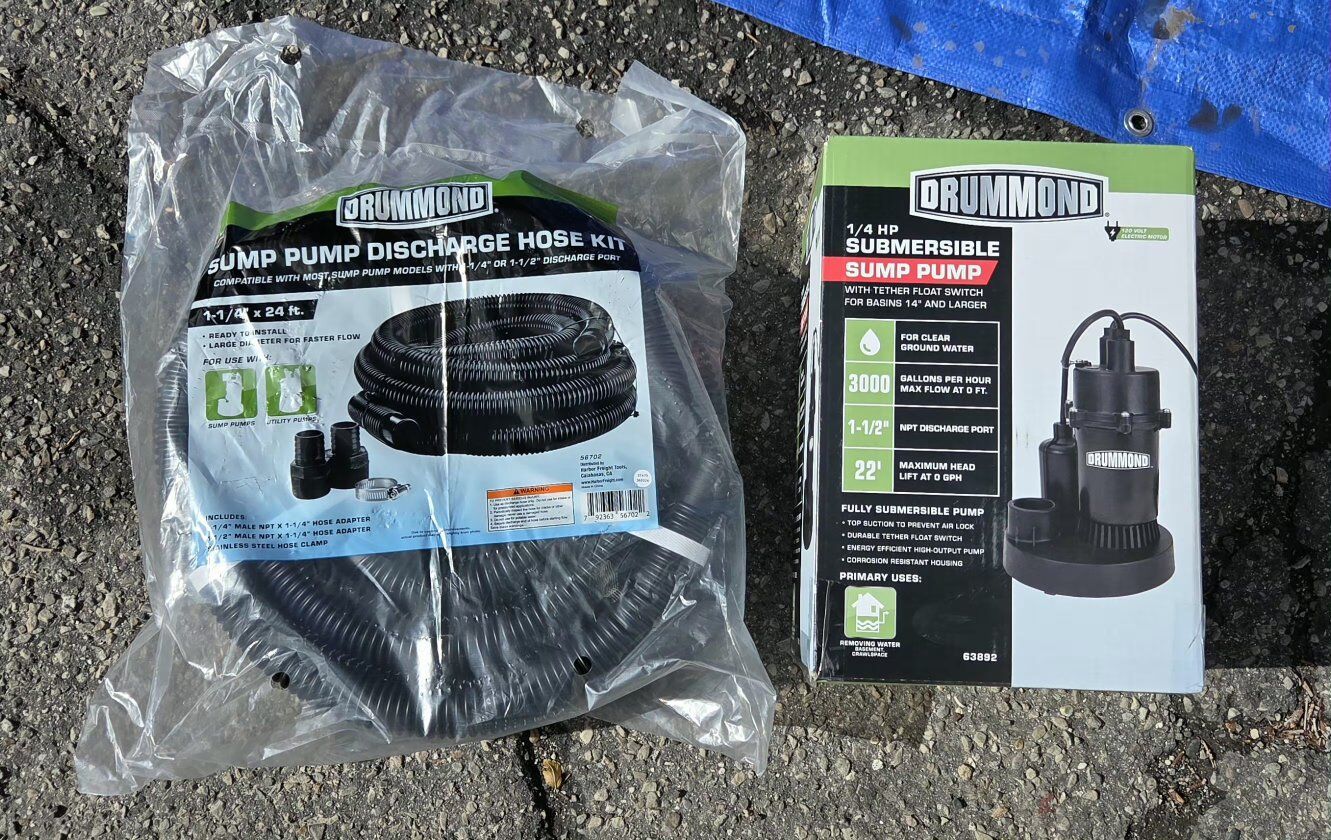 DRUMMOND Submersible Sump Pump & hose