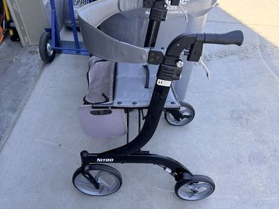Drive Medical Nitro Rollator Walker - Black, Foldable, with Seat & Storage - Used