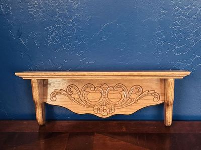 Vintage Ornate Floral Solid Wood Wall Shelf