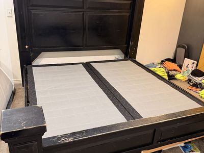 Solid wood California king bed frame