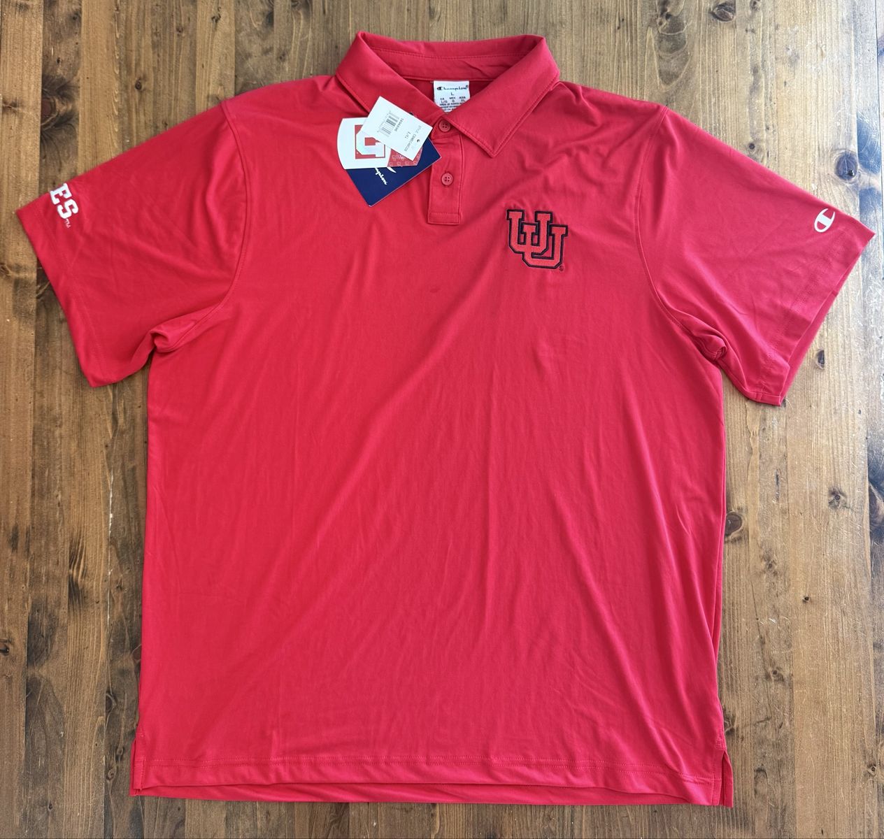 Champion Utah Utes Collegiate Red Polo Shirt Size L -  New w/tags