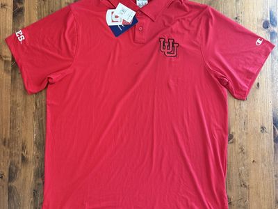 Champion Utah Utes Collegiate Red Polo Shirt Size L - New w/tags