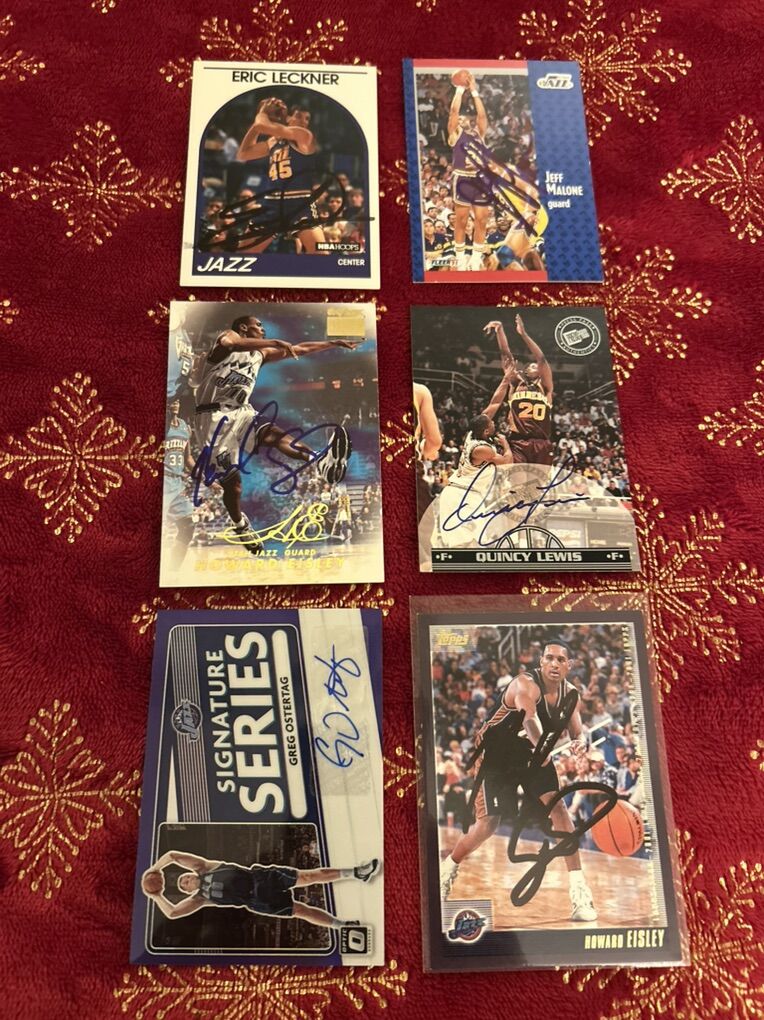 (6) Autograph UTAH JAZZ NBA Auto Signed Card Lot