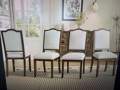 4 NEW IN THE BOX dining chair set brown color 4 SOLD AS A SET