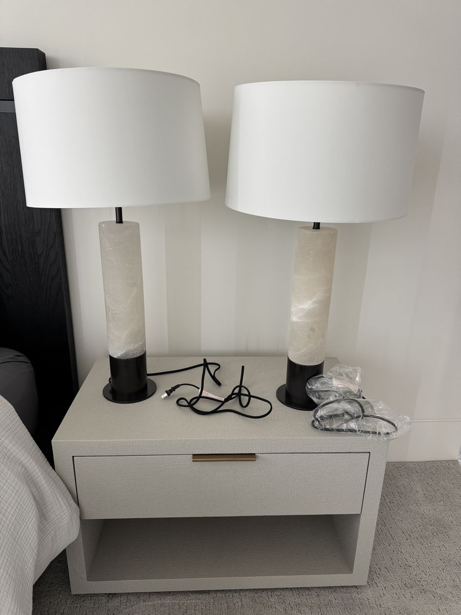 Arteriors Nashik Table Lamp – 2 Designer Marble Lamps - BRAND NEW