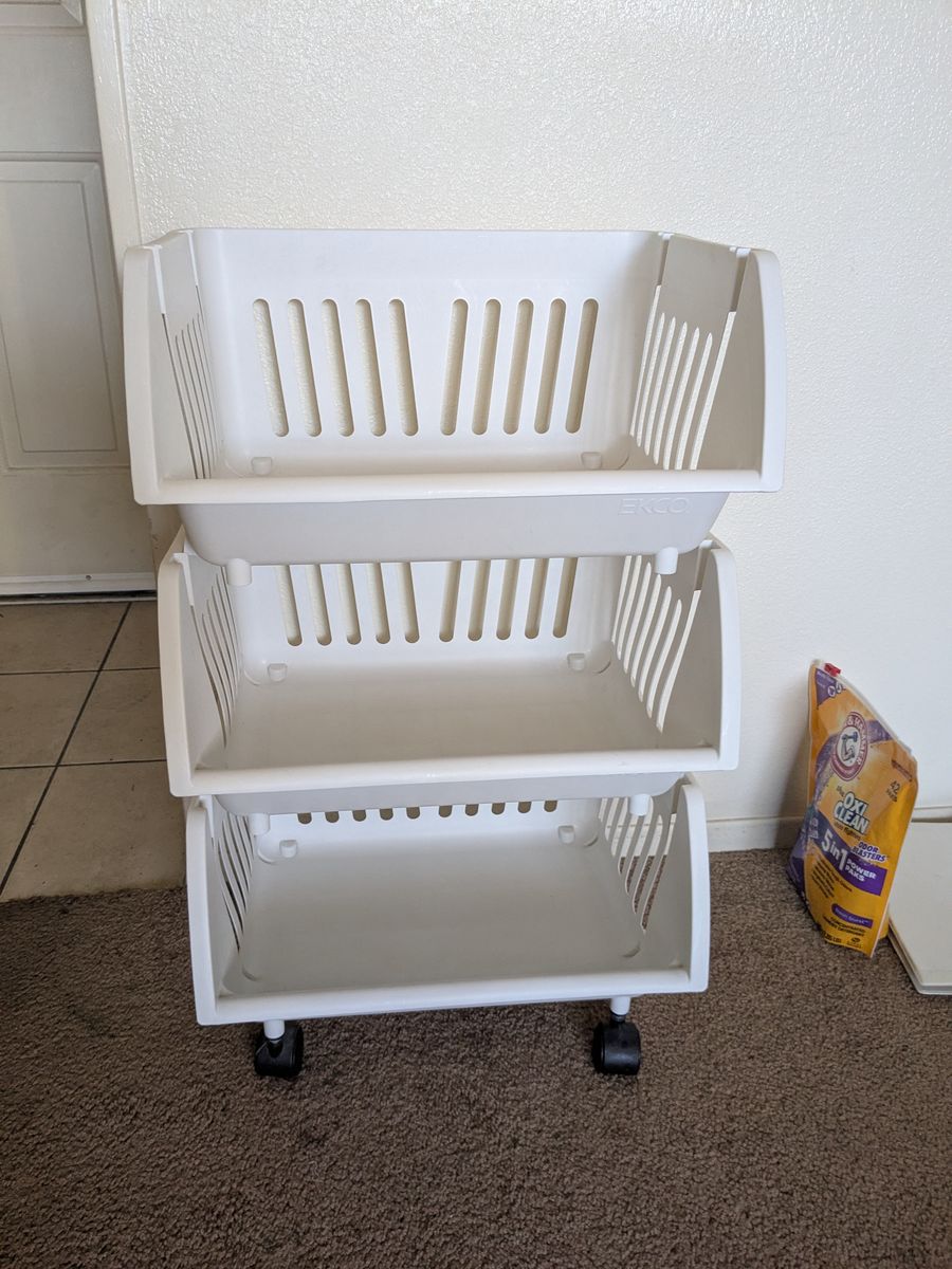 Rolling Plastic Organizer Shelves