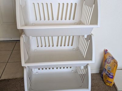 Rolling Plastic Organizer Shelves