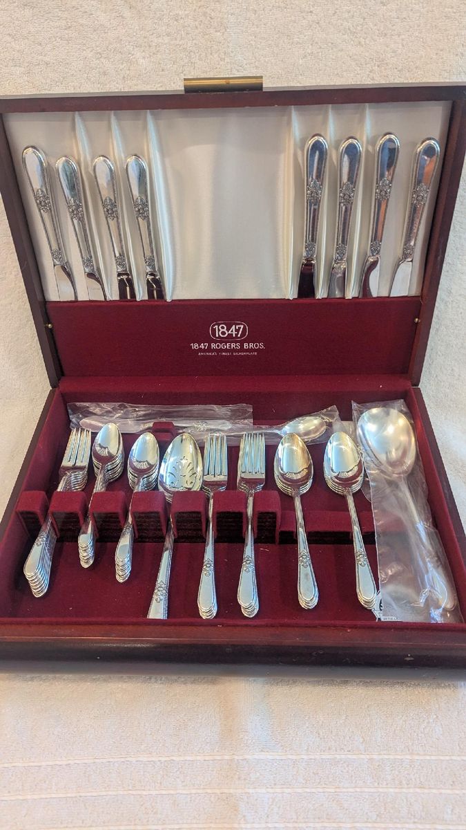 1847 Early Utah Pioneers Silverplated Serving Set - Excellent Condition
