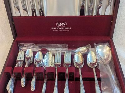 1847 Early Utah Pioneers Silverplated Serving Set - Excellent Condition