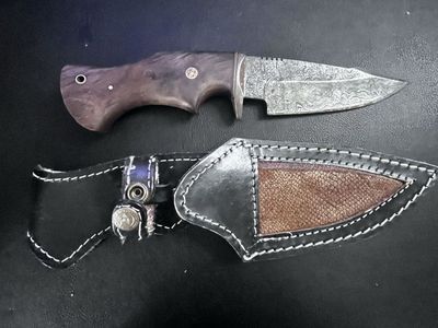 OBO Damascus, knife and sheath