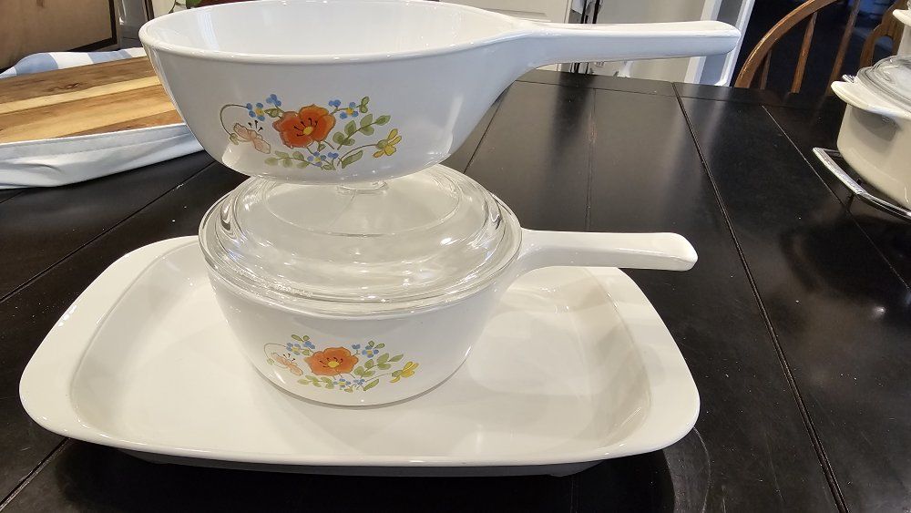 Corning ware Wildflower/ Spring bouquet set with
