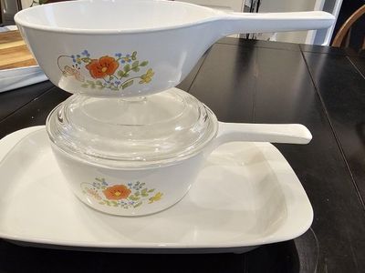 Corning ware Wildflower/ Spring bouquet set with