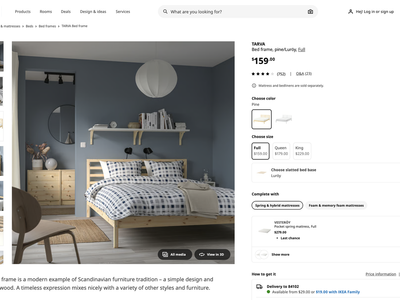 IKEA TARVA Full Bed Frame (Solid Pine) + LURÖY Slats – Great Condition