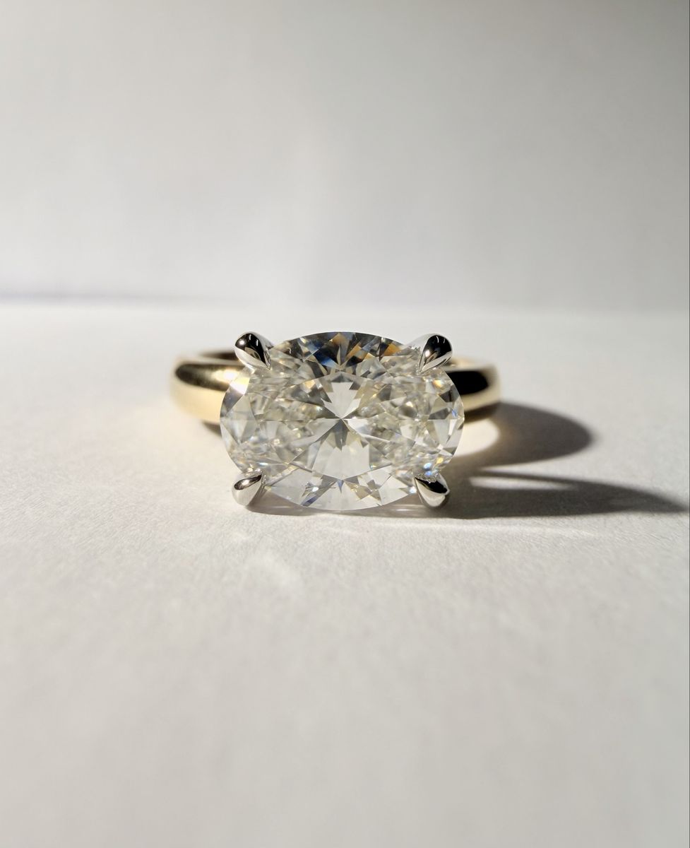 East West Oval Cut Lab Grown Diamond Ring