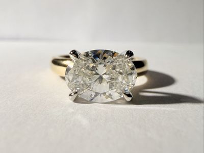 East West Oval Cut Lab Grown Diamond Ring