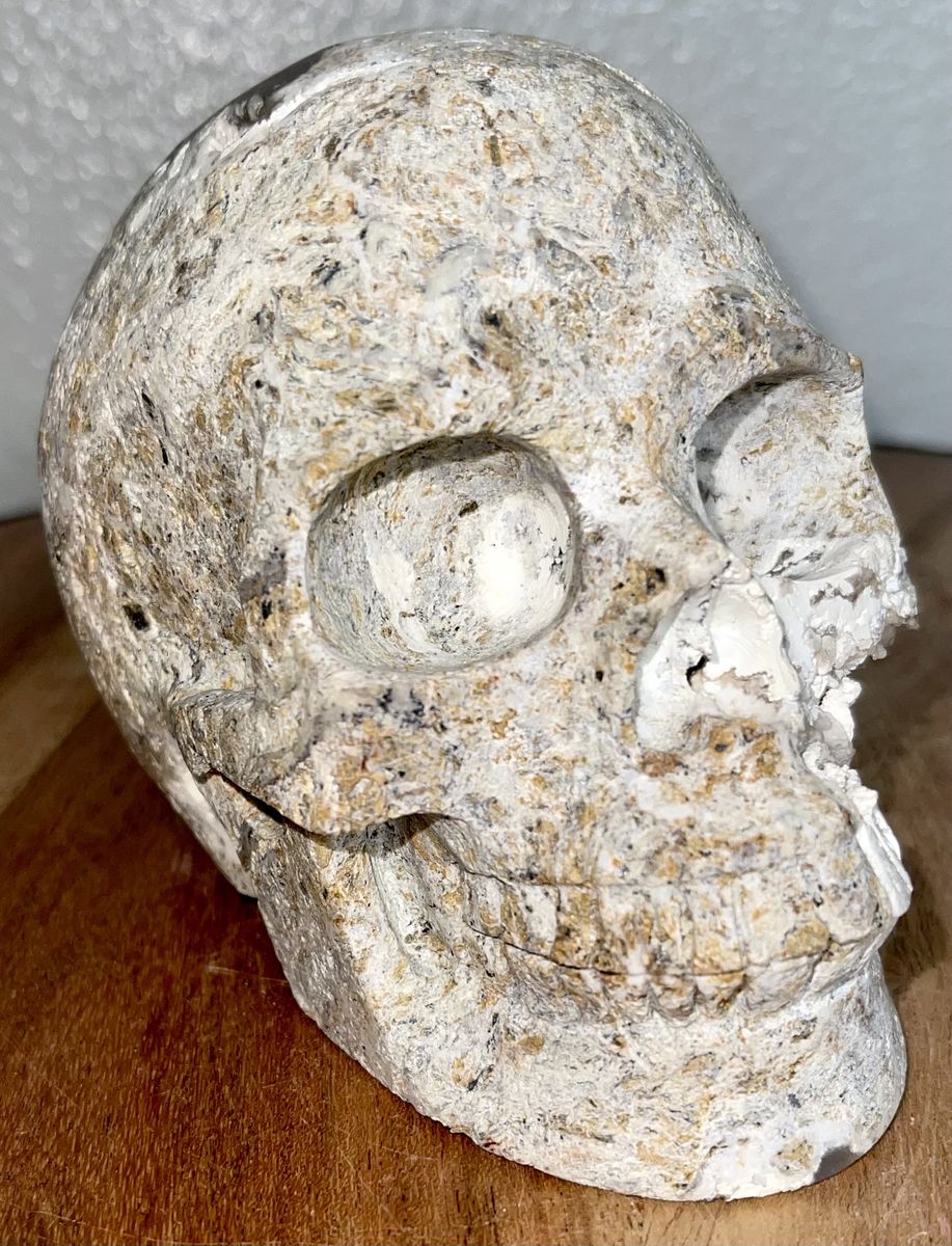 NEW Druzy Crystal 5" Skeleton SKULL Natural Druzy Flower Agate Stone Home Decor Decoration Figurine Statue Collectible