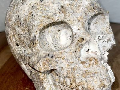 NEW Druzy Crystal 5" Skeleton SKULL Natural Druzy Flower Agate Stone Home Decor Decoration Figurine Statue Collectible