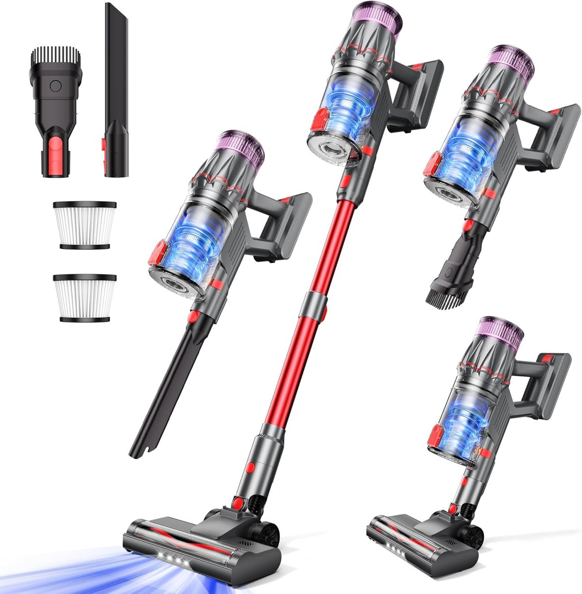 NEW Cordless Vacuum Cleaner, Self-Standing Stick with Smart LED Display, Powerful Suction Rechargeable Vacuum
