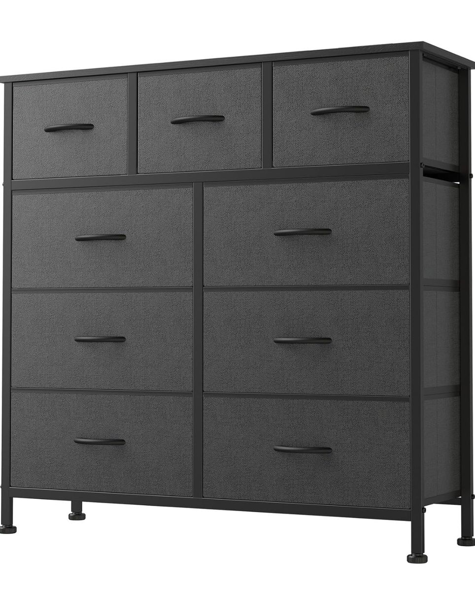 Spacious 9-Drawer Fabric Dresser Storage Tower Organizer for Bedroom, Living Room, Hallway, Closets