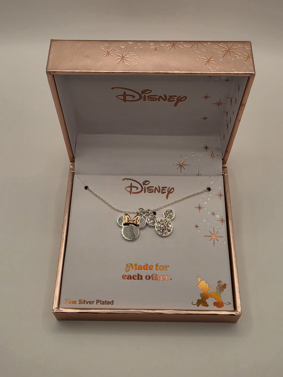 Disney Mickey and Minnie Mouse Fine Silver Plated Necklace