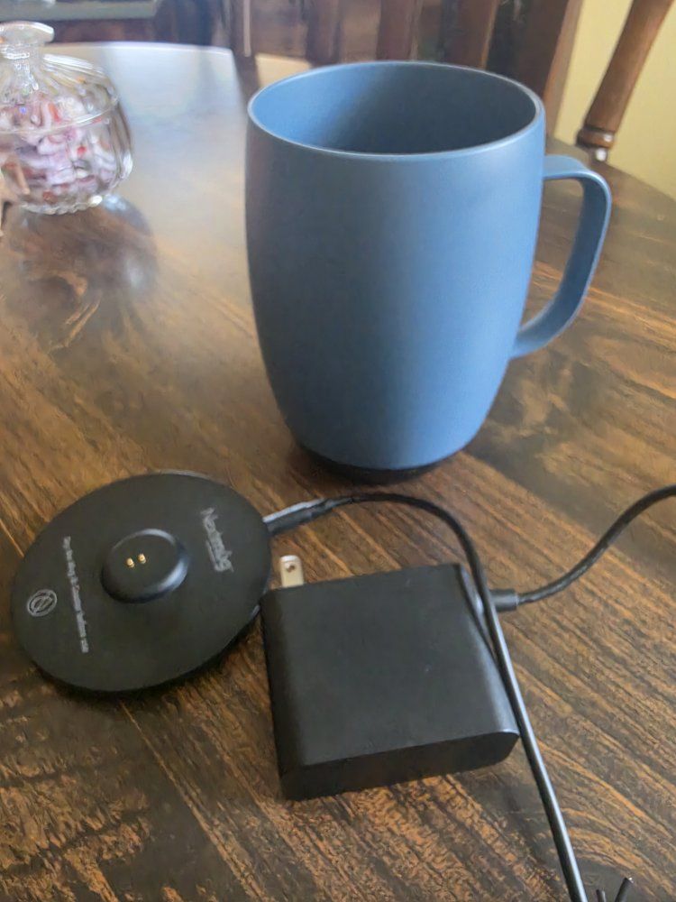 Nextmug--Smart Heated Mug - 14 ounce Slate Blue - Warm, Hot, Piping Settings - Keeps Beverages at Perfect Temperature