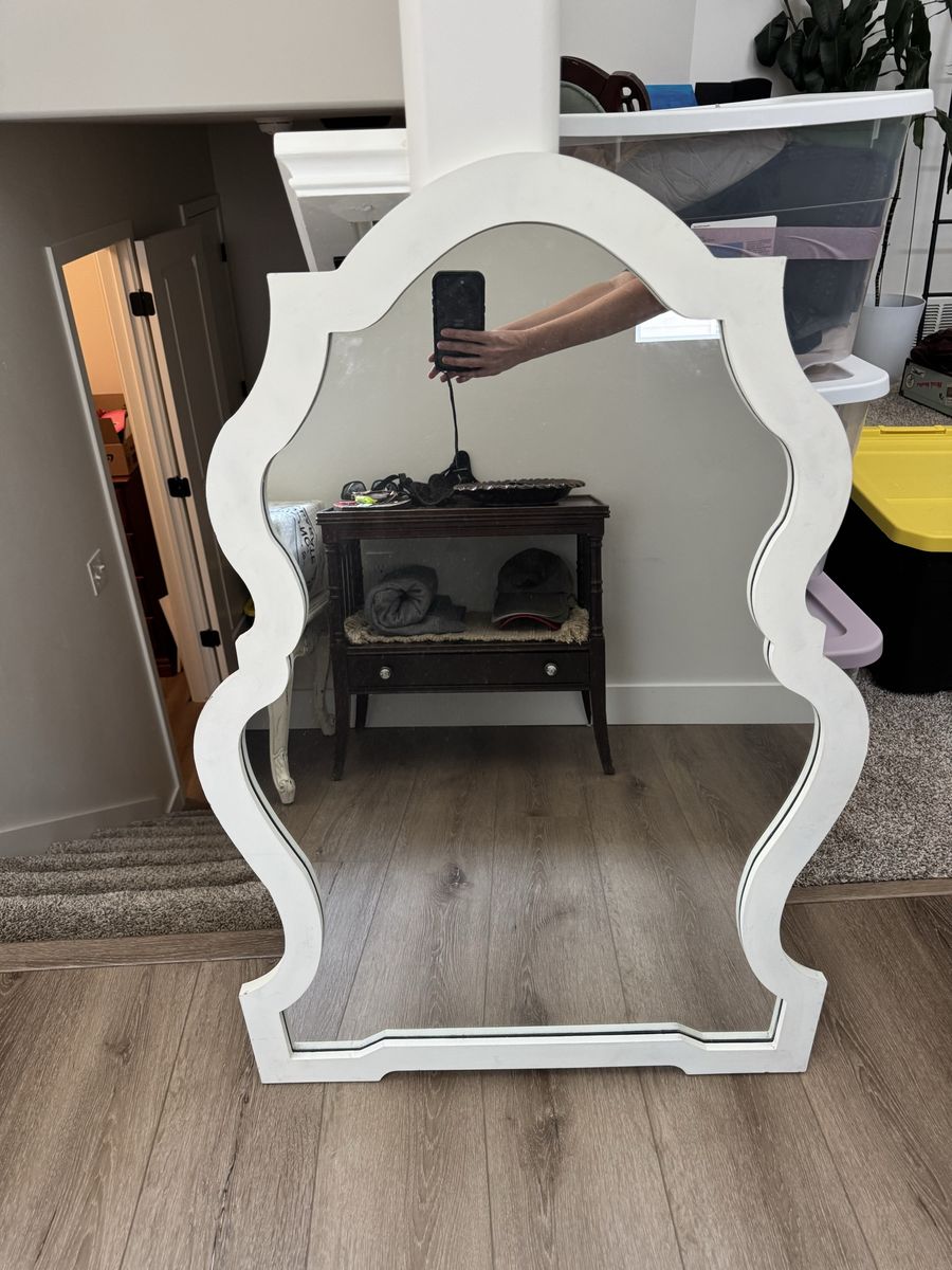 Ornate White Mirror