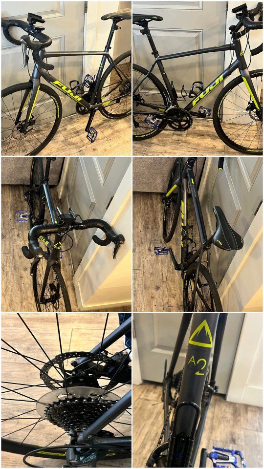 Fuji Sportif Road Bike - Gray and Yellow - Drop Handlebars - Disc Brakes