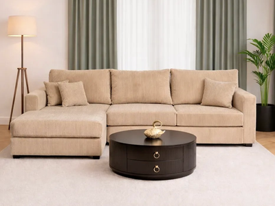 RIBBED CHENILLE SECTIONAL – WEEKEND DEAL
