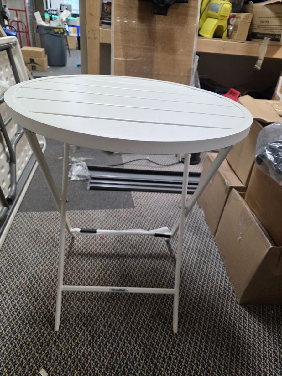 Steel folding  table- white