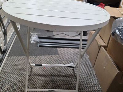 Steel folding table- white