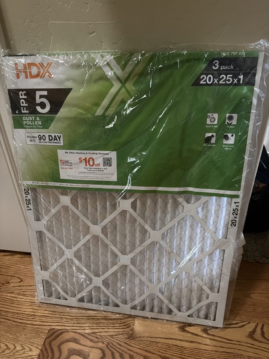 HDX A/C Furnace Air Filter 20x25x1