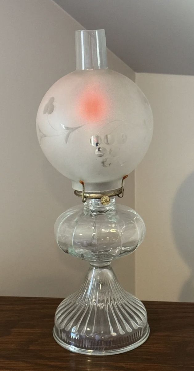 Vintage Glass Oil Lamp