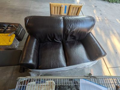 Leather loveseat