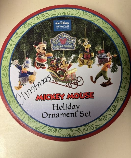 Jim Shore-Disney Traditions Mickey Mouse Holiday Ornament Set Jim Shore Showcase Collection